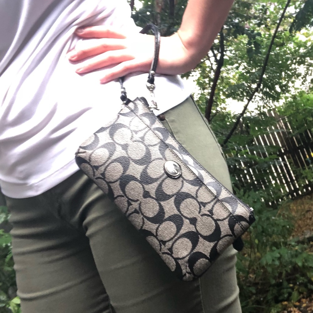 Coach signature wristlet